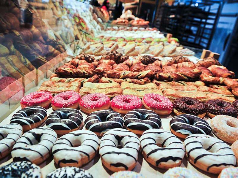 Donut Type on Shelf Bakery