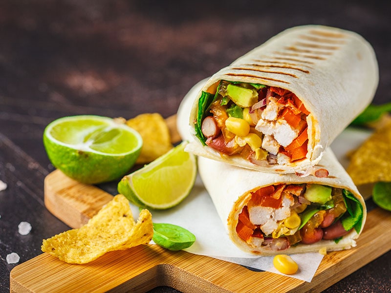 Grilled Burritos Wraps Chicken Beans