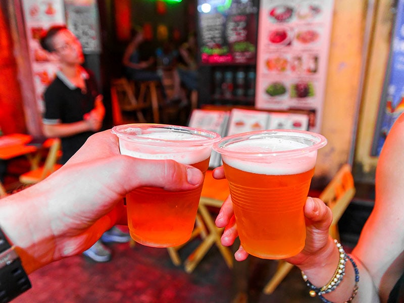 Glasses Of Vietnamese Beer