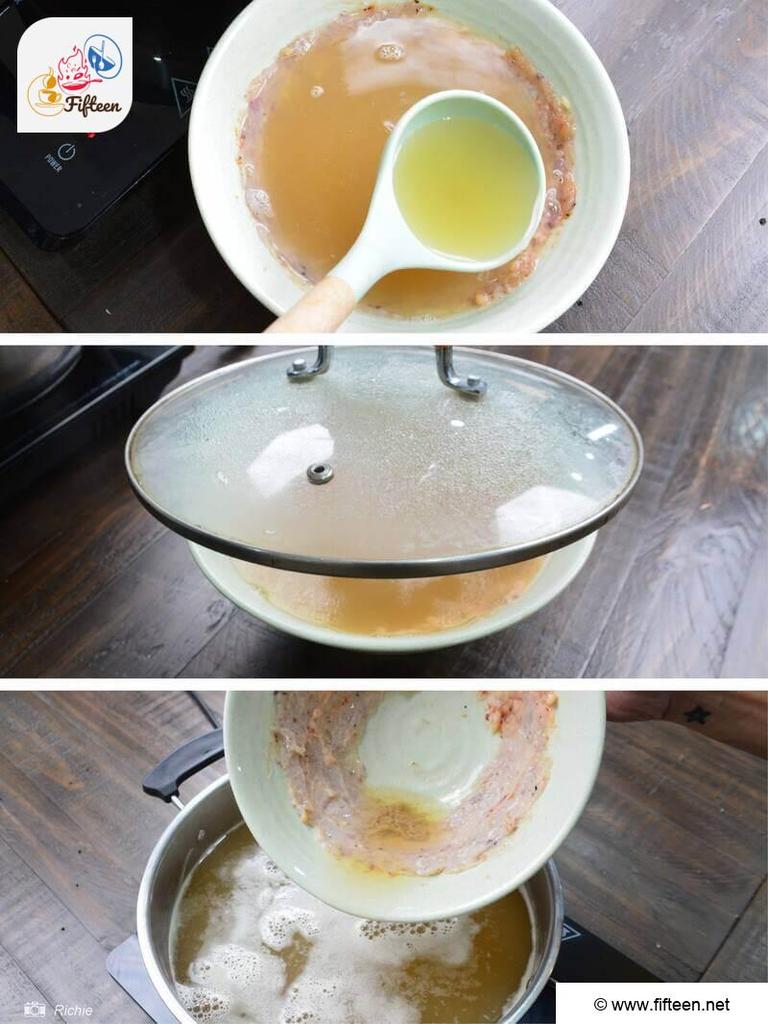 Add the Boiling Broth into the Bowl