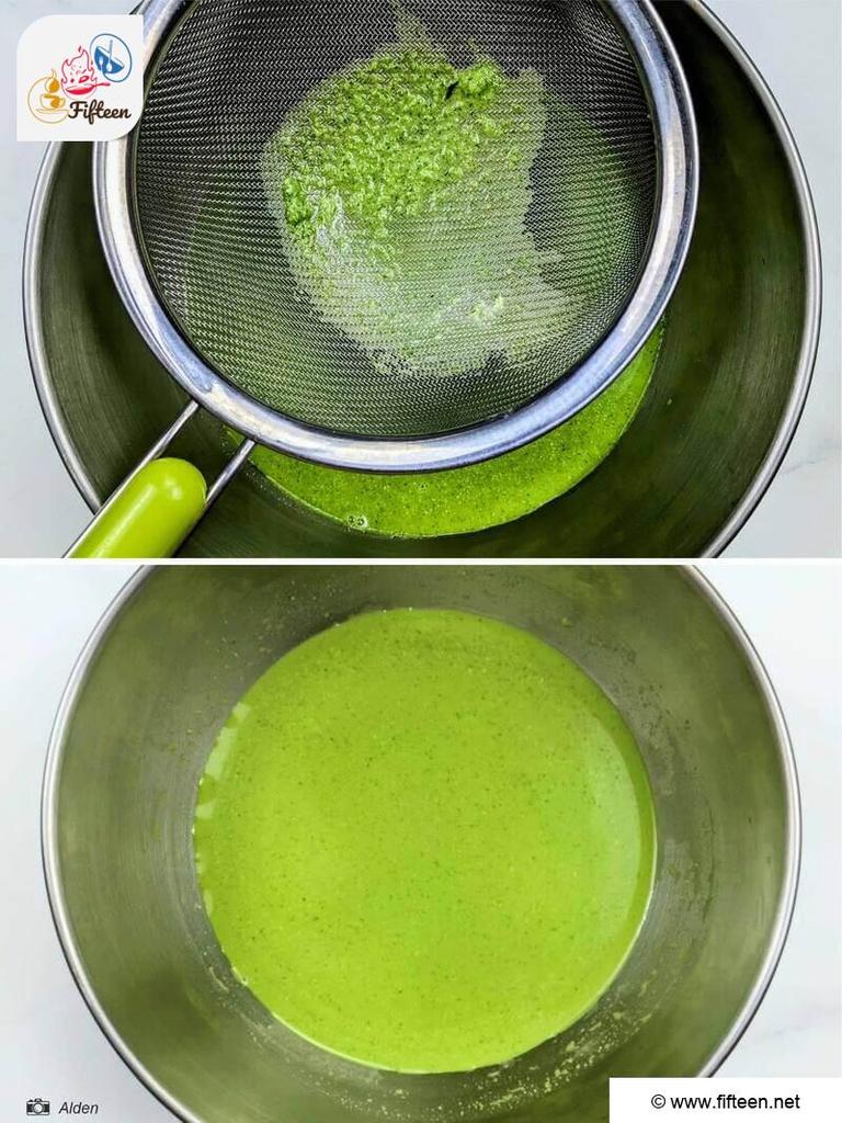 Pour The Pandan Batter Through A Sieve